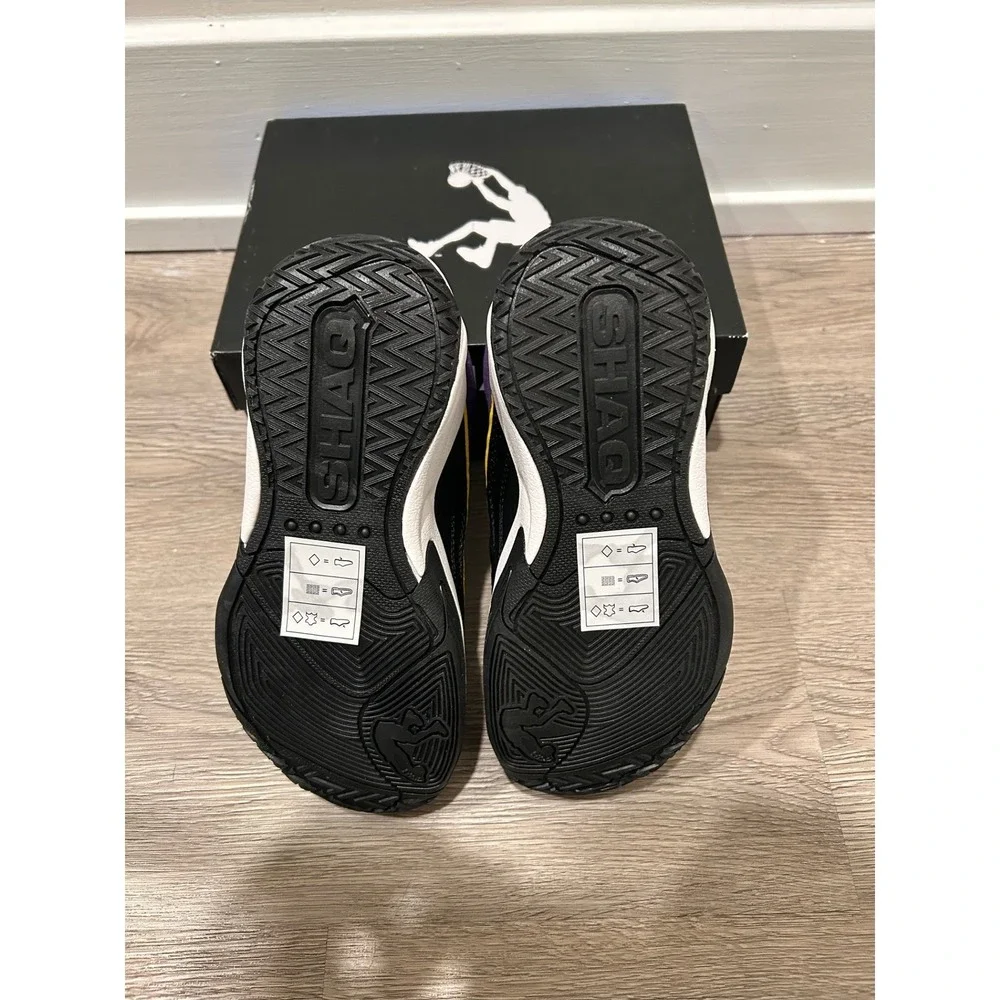 Shaq H.O.F. Basketball Shoes Purple Black Yellow Kids Size 3 AQ95027YUZ‎ NEW